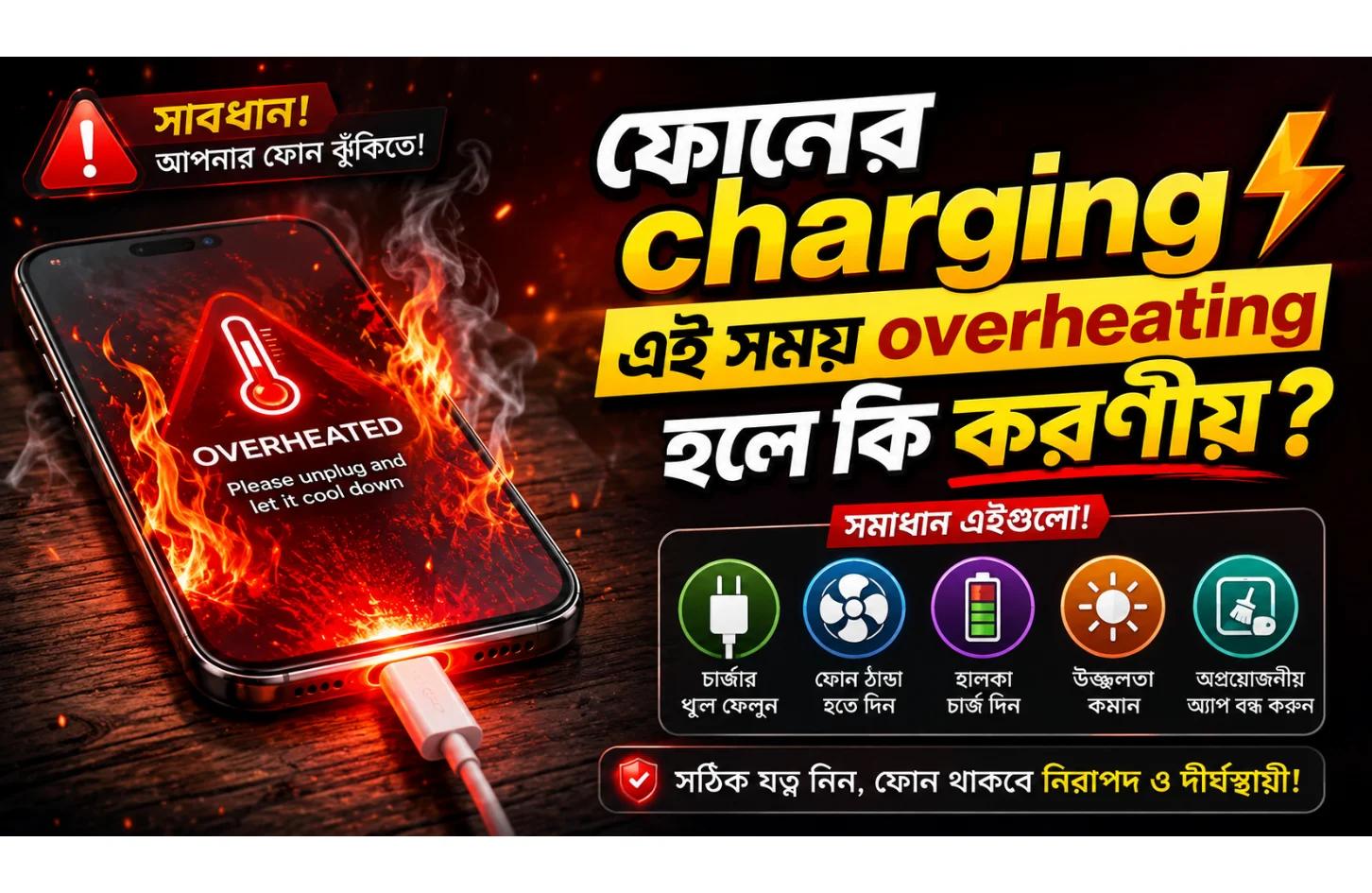 ফোনের charging এর সময় overheating হলে কী করণীয়